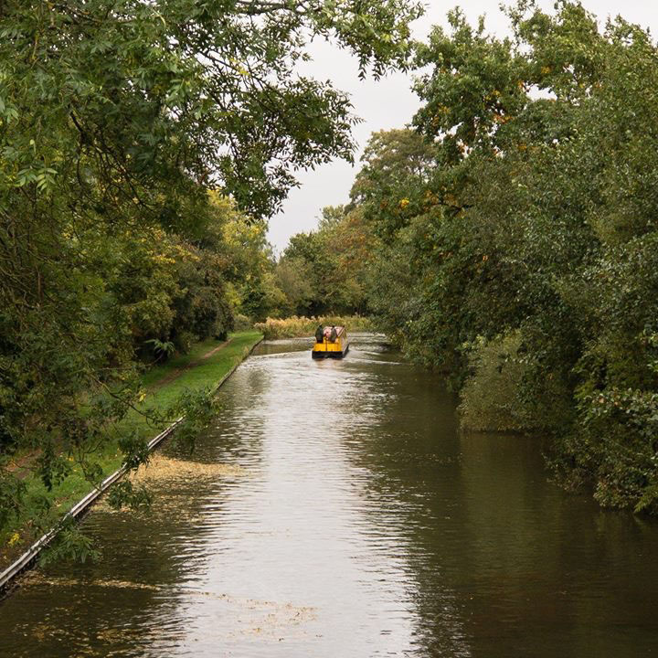 Yellow canal boat